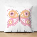 - Suet-K10400-Gorsel - Realhomes Çift Taraflı Pembe Kelebek Tasarımlı Dijital Baskılı Dekoratif Süet Yastık Kırlent Kılıfı Realhomes