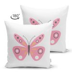 - Suet-K10401-Gorsel-1 - Realhomes Çift Taraflı Pembe Kelebek Tasarımlı Dijital Baskılı Modern Süet Yastık Kırlent Kılıfı Realhomes