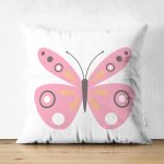 - Suet-K10401-Gorsel - Realhomes Çift Taraflı Pembe Kelebek Tasarımlı Dijital Baskılı Modern Süet Yastık Kırlent Kılıfı Realhomes
