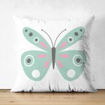 - Suet-K10402-Gorsel - Realhomes Çift Taraflı Mint Yeşili Kelebek Tasarımlı Dijital Baskılı Dekoratif Süet Yastık Kırlent Kılıfı Realhomes
