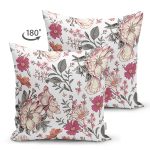 - Suet-K10412-Gorsel-1 - Realhomes Çift Taraflı Papatya & Gül Tasarımlı Dijital Baskılı Dekoratif Süet Yastık Kırlent Kılıfı Realhomes