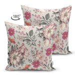 - Suet-K10413-Gorsel-1 - Realhomes Çift Taraflı Papatya & Gül Tasarımlı Dijital Baskılı Modern Süet Yastık Kırlent Kılıfı Realhomes