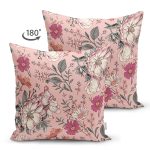 - Suet-K10414-Gorsel-1 - Realhomes Çift Taraflı Papatya & Gül Tasarımlı Dijital Baskılı Dekoratif Süet Yastık Kırlent Kılıfı Realhomes