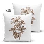 - Suet-K10419-Gorsel-1 - Realhomes Çift Taraflı Karakalem Çiçek Desenli Dijital Baskılı Modern Süet Yastık Kırlent Kılıfı Realhomes