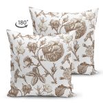 - Suet-K10421-Gorsel-1 - Realhomes Çift Taraflı Karakalem Çiçek Desenli Dijital Baskılı Modern Süet Yastık Kırlent Kılıfı Realhomes