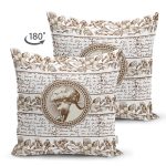 - Suet-K10423-Gorsel-1 - Realhomes Çift Taraflı Karakalem Çiçek & Yazı & Portre Desenli Dijital Baskılı Modern Süet Yastık Kırlent Kılıfı Realhomes