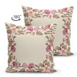 Çift Taraflı Renkli Çiçek Çerçeveli Dijital Baskılı Modern Süet Yastık Kırlent Kılıfı Realhomes