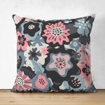 - Suet-K10439-Gorsel - Realhomes Çift Taraflı Özel Tasarım Çiçek Yaprakları Dijital Baskılı Modern Süet Yastık Kırlent Kılıfı Realhomes