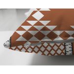 Çift Taraflı Kahve Zemin Etnik Figürlü Bohem Desenli Dijital Baskılı Dekoratif Süet Yastık Kırlent Kılıfı Realhomes