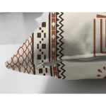 Çift Taraflı Krem Zemin Etnik Tasarımlı Dijital Baskılı Dekoratif Süet Yastık Kırlent Kılıfı Realhomes