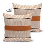 Çift Taraflı Krem Zemin Etnik Tasarımlı Dijital Baskılı Dekoratif Süet Yastık Kırlent Kılıfı Realhomes