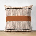 Çift Taraflı Krem Zemin Etnik Tasarımlı Dijital Baskılı Dekoratif Süet Yastık Kırlent Kılıfı Realhomes