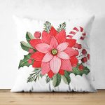 - Suet-K10457-Gorsel - Realhomes Çift Taraflı Beyaz Zemin Gül Tasarımlı Dijital Baskılı Modern Süet Yastık Kırlent Kılıfı Realhomes