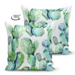 Çift Taraflı Kaktüs Özel Tasarımlı Dijital Baskılı Dekoratif Süet Yastık Kırlent Kılıfı Realhomes