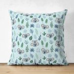 - Основные RGB - Realhomes Realhomes Çift Taraflı Mavi Zeminde Panda Motifli Özel Tasarım Dijital Baskılı Modern Süet Yastık Kırlent Kılıfı Realhomes