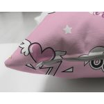 - Печать - Realhomes Realhomes Çift Taraflı Pembe Zeminli Uzay Tasarımlı Dijital Baskılı Modern Süet Yastık Kırlent Kılıfı Realhomes