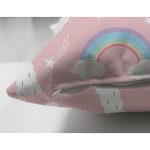 - Suet-K1115-Gorsel-2 - Realhomes Çift Taraflı Pembe Zeminde Lama Ve Gök Kuşağı Dijital Baskılı Özel Tasarım Modern Süet Yastık Kırlent Kılıfı Realhomes