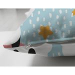 Realhomes Çift Taraflı Mavi Zeminde Gökkuşağı Motifli Panda Özel Tasarım Dijital Baskılı Modern Süet Yastık Kırlent Kılıfı Realhomes