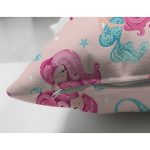 Realhomes Çift Taraflı Pembe Zeminde Denizkızı Motifli Özel Tasarım Dijital Baskılı Modern Süet Yastık Kırlent Kılıfı Realhomes