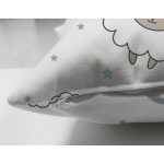 - Merry Christmas 2018 - Realhomes Çift Taraflı Beyaz Zeminde Uyuyan Koyun Motifli Dijital Baskılı Özel Tasarım Modern Süet Yastık Kırlent Kılıfı Realhomes