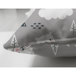 - Print - Realhomes Çift Taraflı Gri Zeminde Sevimli Ayı Desenli Dijital Baskılı Özel Tasarım Modern Süet Yastık Kırlent Kılıfı Realhomes