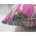 Çift Taraflı Pembe Zeminli Bebek Motifi Dijital Baskılı Özel Tasarım Modern Süet Yastık Kırlent Kılıfı Realhomes