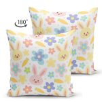 - Suet-K1158-Gorsel-1 - Realhomes Çift Taraflı Sevimli Tavşan Ve Havuç Desenli Dijital Baskılı Özel Tasarım Modern Süet Yastık Kırlent Kılıfı Realhomes