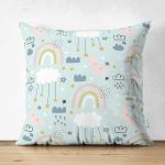 Çift Taraflı Uyku Saati Temalı Dijital Baskılı Özel Tasarım Modern Süet Yastık Kırlent Kılıfı Realhomes