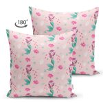 - mermaidwithfishes - Realhomes Çift Taraflı Pembe Zeminde Deniz Kızı Dijital Baskılı Özel Tasarım Modern Süet Yastık Kırlent Kılıfı Realhomes