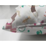 - Печать - Realhomes Çift Taraflı Sirkte Sevimli Hayvanlar Desenli Dijital Baskılı Özel Tasarım Modern Süet Yastık Kırlent Kılıfı Realhomes