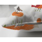 - Baby pattern with cute woodland animals and birds. - Realhomes Çift Taraflı Orman Temalı Sevimli Hayvanlar Dijital Baskılı Özel Tasarım Modern Süet Yastık Kırlent Kılıfı Realhomes