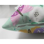 - Flower pattern with decorative insects - Realhomes Çift Taraflı Yeşil Zeminde Kelebekler Dijital Baskılı Özel Tasarım Modern Süet Yastık Kırlent Kılıfı Realhomes
