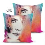 - Suet-K120-Gorsel-1 - Realhomes Çift Taraflı Suluboya Kadın Figürü Dijital Baskılı Dekoratif Modern Süet Yastık Kırlent Kılıfı Realhomes