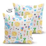 - Suet-K1203-Gorsel-1 - Realhomes Çift Taraflı Sevimli Dinozor Temalı Dijital Baskılı Özel Tasarım Modern Süet Yastık Kırlent Kılıfı Realhomes