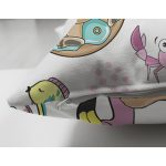 - Funny dogs pug, unicorn and sloth summer seamless pattern on whi - Realhomes Çift Taraflı Yaz Ve Tatil Temalı Bebek Desenli Dijital Baskılı Özel Tasarım Modern Süet Yastık Kırlent Kılıfı Realhomes