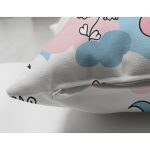 - Cute seamless pattern with cartoon clouds and flowers on blue ba - Realhomes Çift Taraflı Sevimli Bulut Temalı Dijital Baskılı Özel Tasarım Modern Süet Yastık Kırlent Kılıfı Realhomes