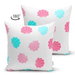 - Suet-K1215-Gorsel-1 - Realhomes Çift Taraflı Rengarenk Deniz Kabukları Çizimli Dijital Baskılı Özel Tasarım Modern Süet Yastık Kırlent Kılıfı Realhomes