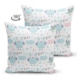 - Seamless pattern with cute owl. Forest animals. Cartoon backgrou - Realhomes Çift Taraflı Uyuyan Baykuş Motifli Dijital Baskılı Özel Tasarım Modern Süet Yastık Kırlent Kılıfı Realhomes