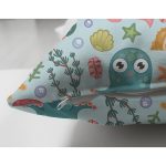 Çift Taraflı Deniz Hayvanları Temalı Dijital Baskılı Özel Tasarım Modern Süet Yastık Kırlent Kılıfı Realhomes