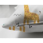 - Печать - Realhomes Çift Taraflı Zürafa Fil Temalı Dijital Baskılı Özel Tasarım Modern Süet Yastık Kırlent Kılıfı Realhomes