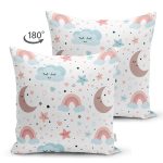 - Suet-K1233-Gorsel-1 - Realhomes Çift Taraflı Uyku Odası Bulut Ve Ay Desenli Dijital Baskılı Özel Tasarım Modern Süet Yastık Kırlent Kılıfı Realhomes