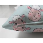 - Print - Realhomes Çift Taraflı Sevimli Koyun Desenli Dijital Baskılı Özel Tasarım Modern Süet Yastık Kırlent Kılıfı Realhomes