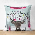 - Suet-K124-Gorsel - Realhomes Çift Taraflı Yılbaşı Temalı Dijital Baskılı Dekoratif Modern Süet Yastık Kırlent Kılıfı Realhomes