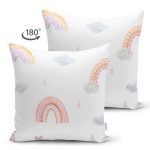 - Suet-K1247-Gorsel-1 - Realhomes Çift Taraflı Gökkuşağı Tasarımlı Dijital Baskılı Özel Tasarım Modern Süet Yastık Kırlent Kılıfı Realhomes