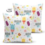 - Suet-K1248-Gorsel-1 - Realhomes Çift Taraflı Şirin Orman Hayvanları Desenli Dijital Baskılı Özel Tasarım Modern Süet Yastık Kırlent Kılıfı Realhomes