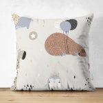 - Печать - Realhomes Çift Taraflı Sevimli Orman Hayvanları Temalı Dijital Baskılı Özel Tasarım Modern Süet Yastık Kırlent Kılıfı Realhomes