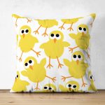 - seamless-presents2 - Realhomes Çift Taraflı Sarı Civciv Desenli Dijital Baskılı Özel Tasarım Modern Süet Yastık Kırlent Kılıfı Realhomes