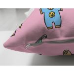 - Print - Realhomes Çift Taraflı Pembe Zeminde Bebek Odası Temalı Dijital Baskılı Özel Tasarım Modern Süet Yastık Kırlent Kılıfı Realhomes