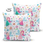 - Suet-K1257-Gorsel-1 - Realhomes Çift Taraflı Peri Kızı Motifli Dijital Baskılı Özel Tasarım Modern Süet Yastık Kırlent Kılıfı Realhomes