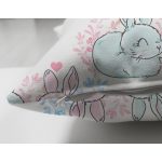 Çift Taraflı Sevimli Pembe Mavi Tavşan Desenli Dijital Baskılı Özel Tasarım Modern Süet Yastık Kırlent Kılıfı Realhomes